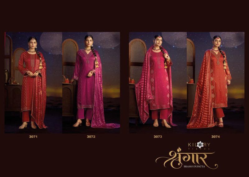 Shrungar By Kilory Gaji Silk Printed Embroidery Dress Material 